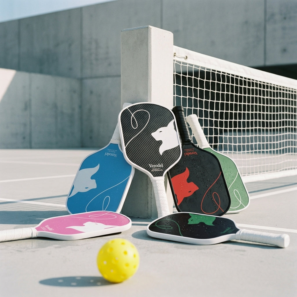 6 verschillende pickleball paddle kopen op een pickleballbaan