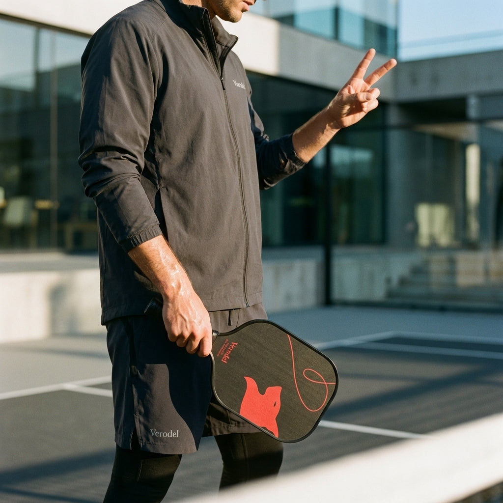 een pickleballspeler die gebruik maakt van de pickleball puntentelling